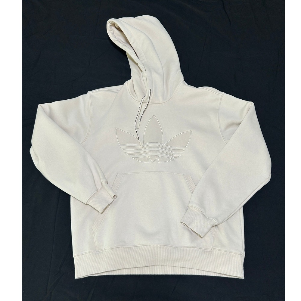 Adidas Originals Adicolor Trefoil Hoodie Cream Off White Mens Small Sweatshirt